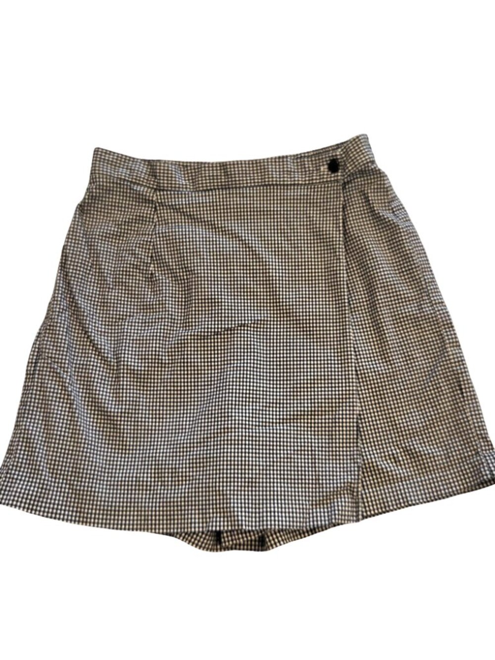 Vintage 90s Briggs Gingham Skort Womens 12P Wrap Mini High Waist Twee Academia